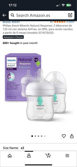 Biberones Philips Avent Natural Response x2