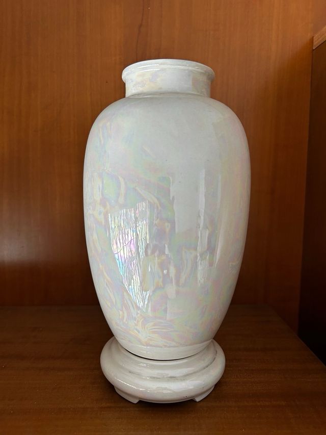 Jarrón porcelana blanco-dorado