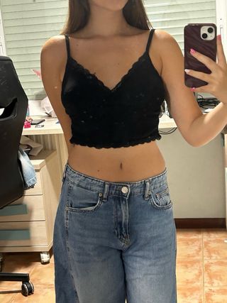 Tops negros encaje SHEIN XS (2)