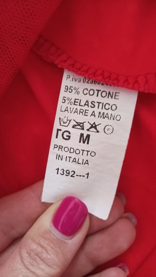 Vestito rosso a pois bianco