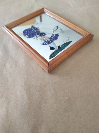 Quadro specchio stampato primiziae bambina