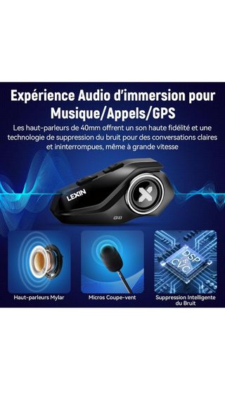 LEXIN G1 Intercomunicador Casco Moto Bluetooth