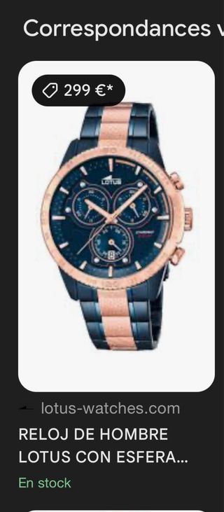 Reloj Lotus Cronógrafo Azul-Dorado