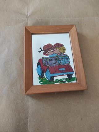 Quadro specchio vintage primiziae bambini