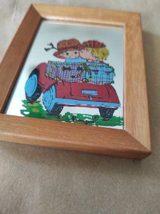Quadro specchio vintage primiziae bambini
