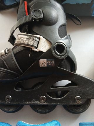 Patines Oxelo, protecciones y casco