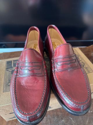 Sapatos Loafer Couro Vermelho