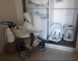 Cochecito bebé beige