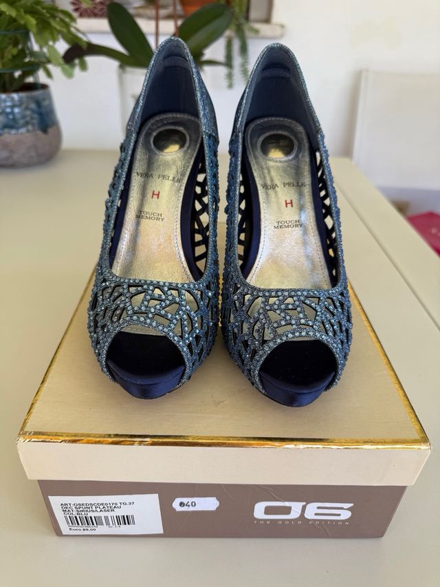 Tacones azul brillante Talla 37
