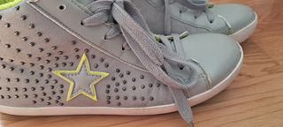 Scarpe sportive alte grigio-giallo