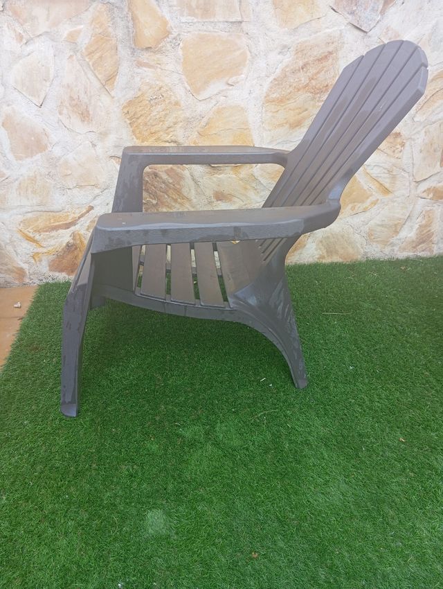 4 Sillones jardín - plástico marrón