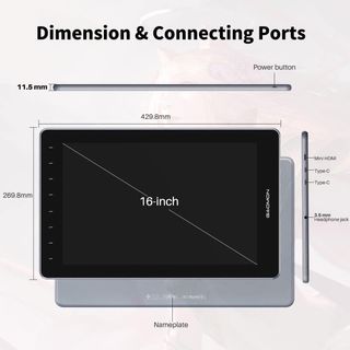 Pantalla y Tableta Gráfica de Dibujo 16"