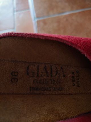 Ciabatte Sabot Pelle Rossa 36