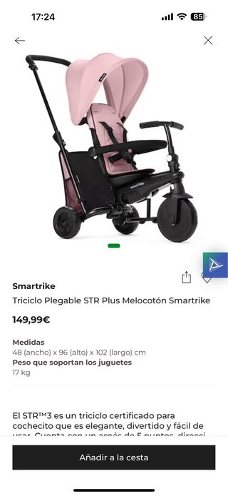 Triciclo Smartrike Plegable Rosa