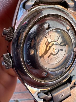 Reloj Seiko Kinetic 100m - Negro/Plata