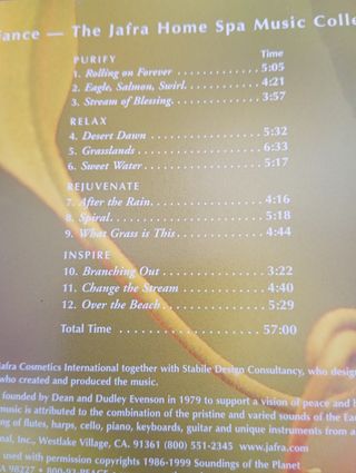 CD Jafra Home Spa: Musica Rilassante