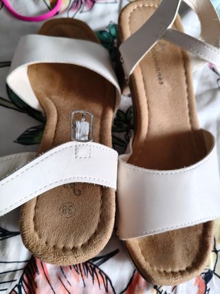 Sandalias blancas mujer - T.38-39