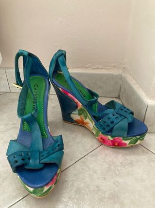 Sandali CafèNoir blu multicolor taglia 36 tacco 12