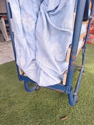 Cama plegable - Azul y marrón