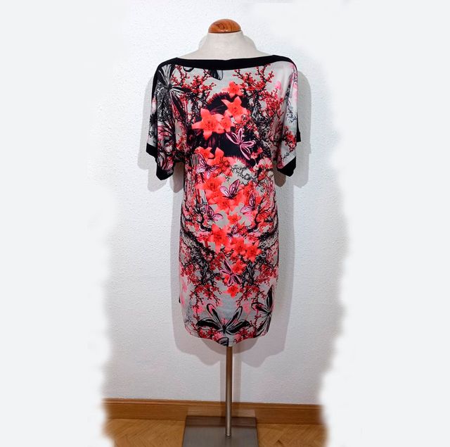 Vestido estampado flores-rojo