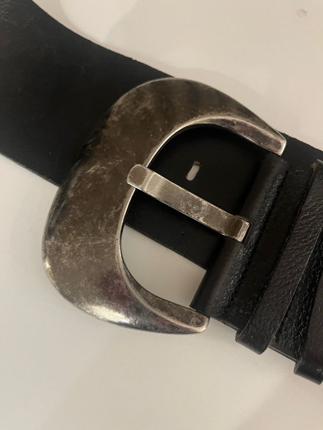 Cinturón ancho Nolita - Negro y Plata