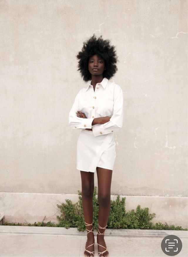 Vestido camisa Zara blanco