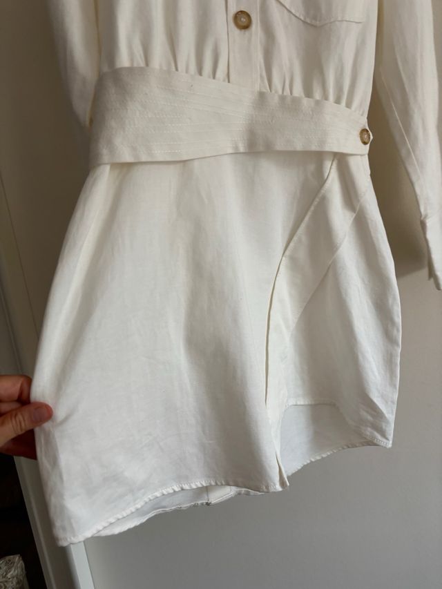 Vestido camisa Zara blanco