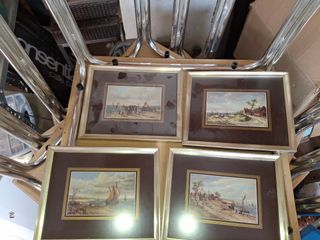 4 Cuadros marinos vintage