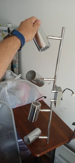 Lámpara techo 4 focos cromados