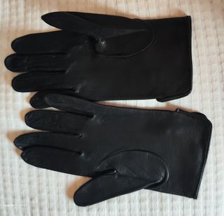 Guantes Piel Negra Mujer
