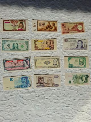 Cromos billetes mundo (26 cromos)
