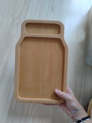 Bandeja sensorial tarro madera Montessori