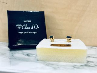 Pendientes topacio azul oro 18k