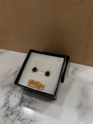 Pendientes topacio azul oro 18k