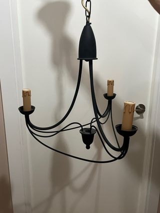 Lampara techo 3 luces negra metal