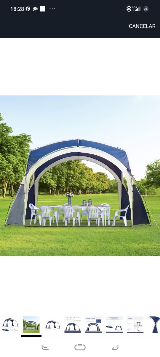 Carpa Outsunny azul y gris