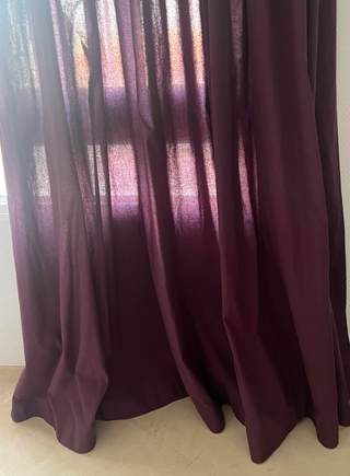 Cortinas de lino - color berenjena