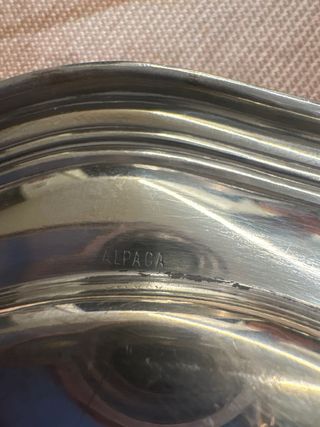 Decoración bandejitas metal plateado