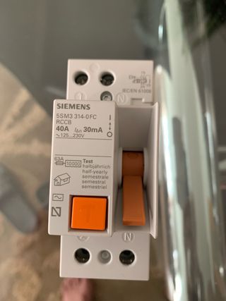 Diferencial Siemens 40A, 30mA, 2P