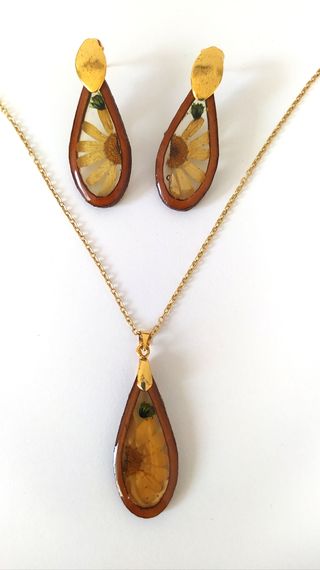 Conjunto Joyas Flores Prensadas