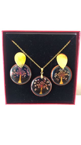 Joyas con árbol - Collar y pendientes