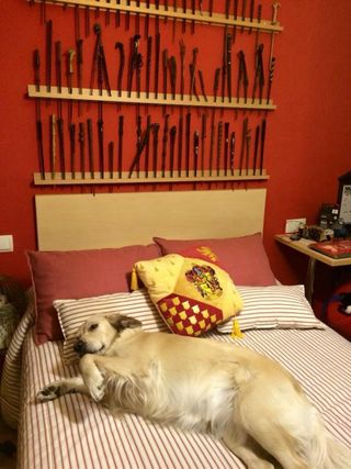 Cabecero cama doble - madera beige