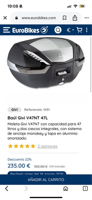 Baúl Givi V47NT 47L - Moto