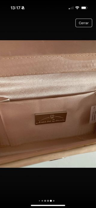 Bolso fiesta pedrería beige-dorado