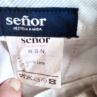 Pantalón Hombre Beige Lana 100%