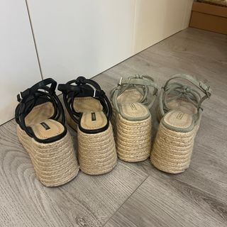 Sandalias cuña esparto Pack de 2