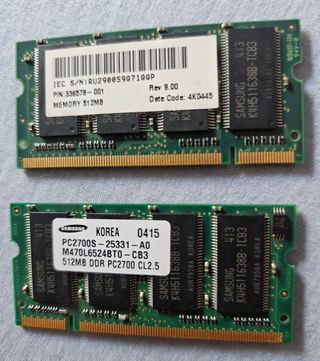 Memorias RAM Samsung 512MB