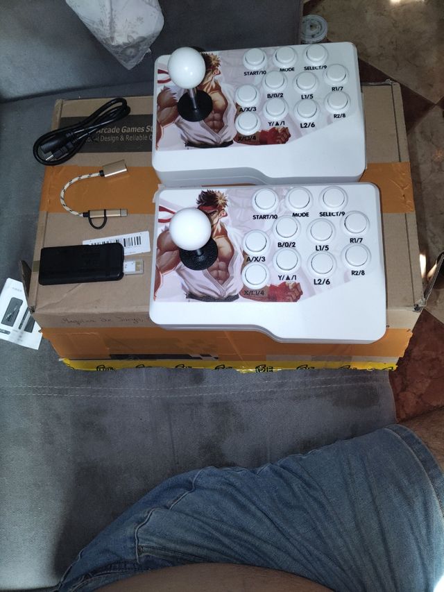 2x Arcade Sticks Retro Blancos