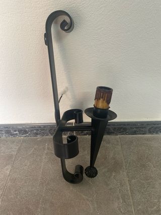 Aplique de pared rústico negro