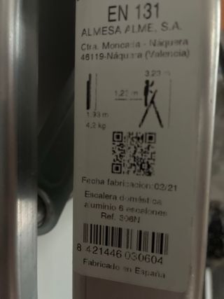 Escalera aluminio plegable de 6 alturas